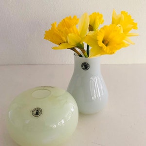 Vintage set of two Hand-blown vases round and tall vase ikea designer Barbro Wesslander&Pia Amsell