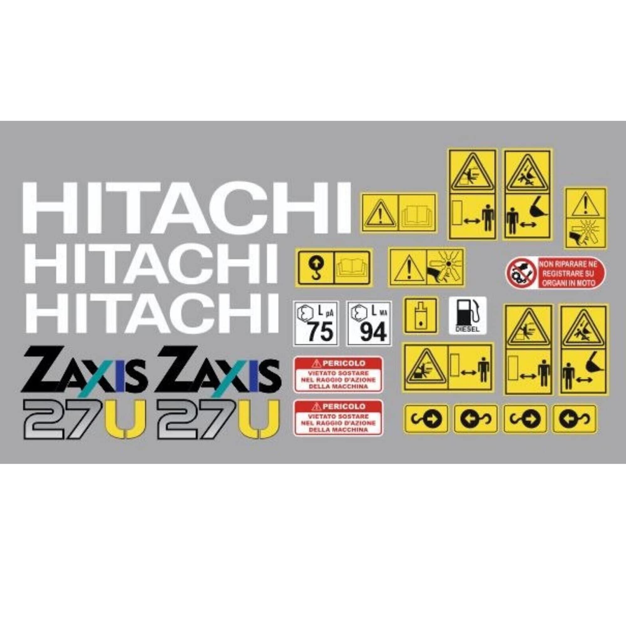 Hitachi Zaxis 27U Sticker Kit Professional Complete Decals - Etsy