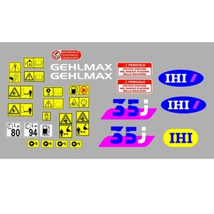 Kit Adesivi IHI Ihimer 35J Gehlmax Decalcomanie Complete Professionali