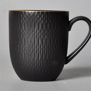 Set Of 2 Luxury Gold Rim Coffee Mugs