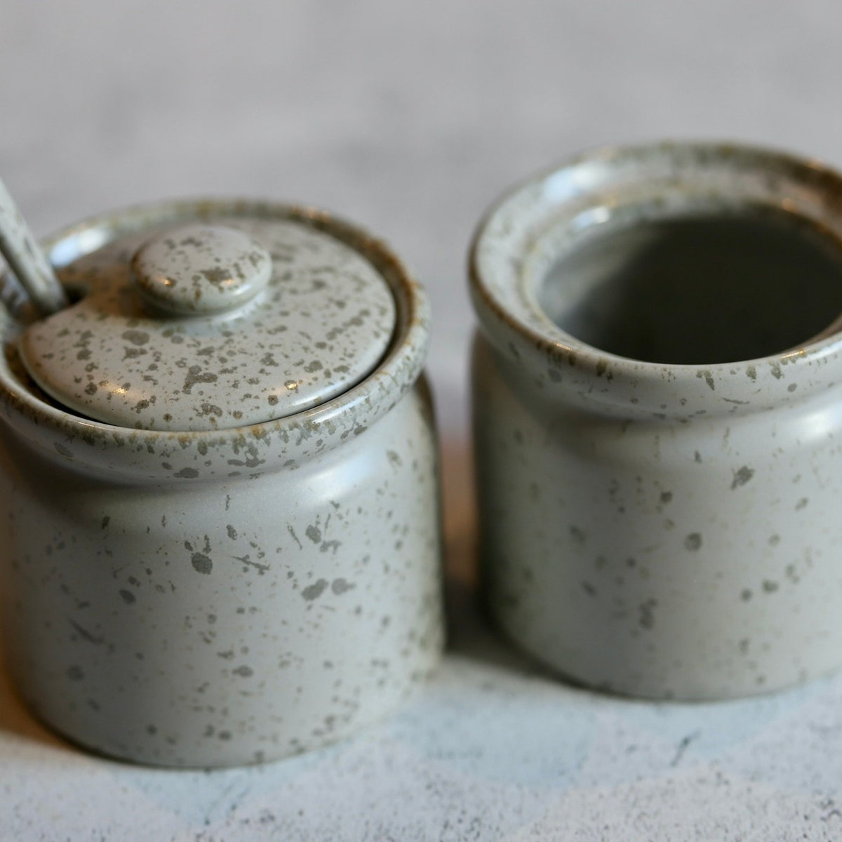 Ceramic Sugar Pot With Spoon/salt Cellar/spice Pot - Etsy
