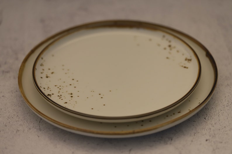 Speckled Round Handmade Plates image 1