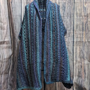 Blue Purple Dark Teal Sparkly Shawl Crochet Shawl
