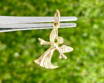 9ct Gold Angel Charm - Etsy