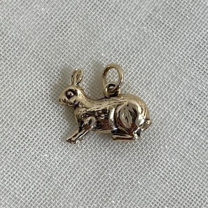 Vintage 9ct Yellow Gold Bunny Rabbit Charm Pendant, Hallmark Birmingham 1992