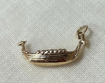 9kt Gelbgold Wikinger Schiff Anhänger