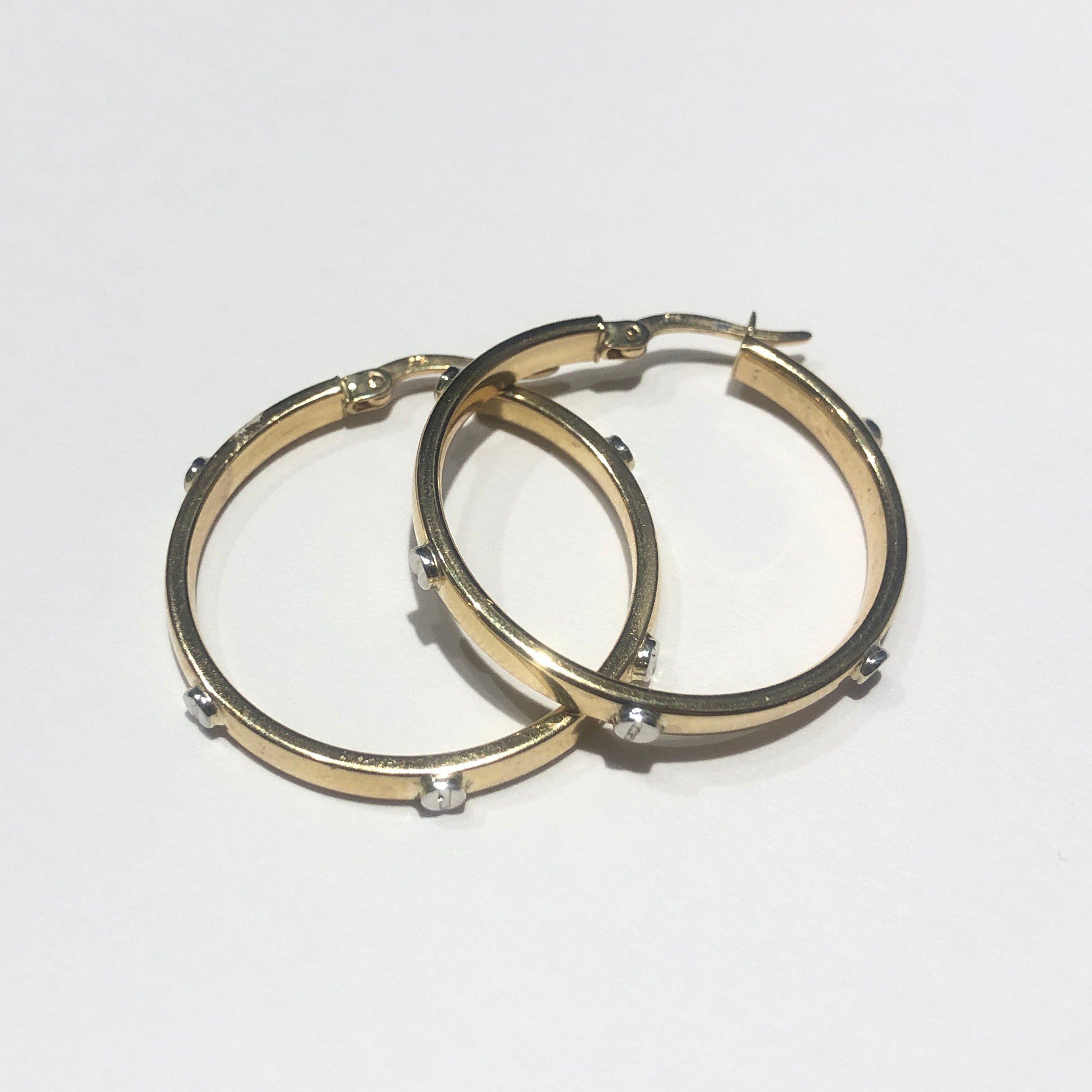 9ct Gold Screw Detail Hoop Earrings Cartier Style Earrings Etsy