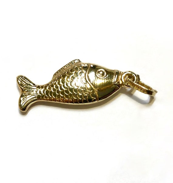 9ct Gold Fish Charm Pendant - Etsy
