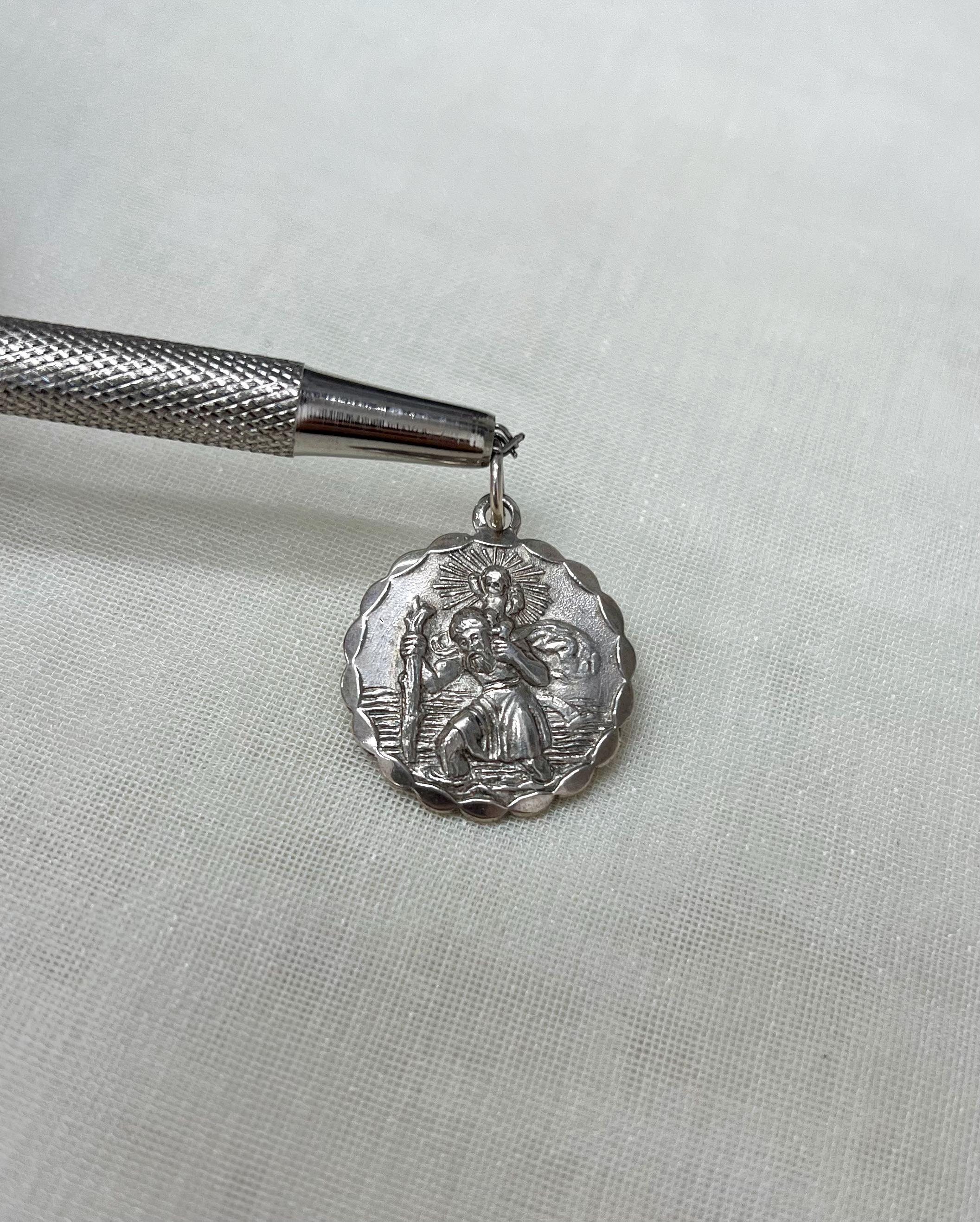 Pendentif Breloque En Argent 925 Du XIXe Siècle - Motif Floral Gravé - 30x12mm - Occasion