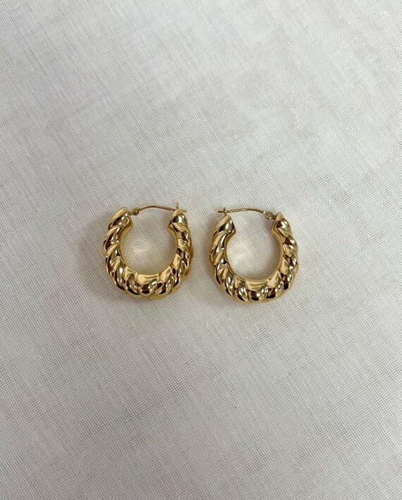 Grandi Cerchi Twist, Grandi Orecchini Ritorti, Cerchi Twist In Oro - Foto 3