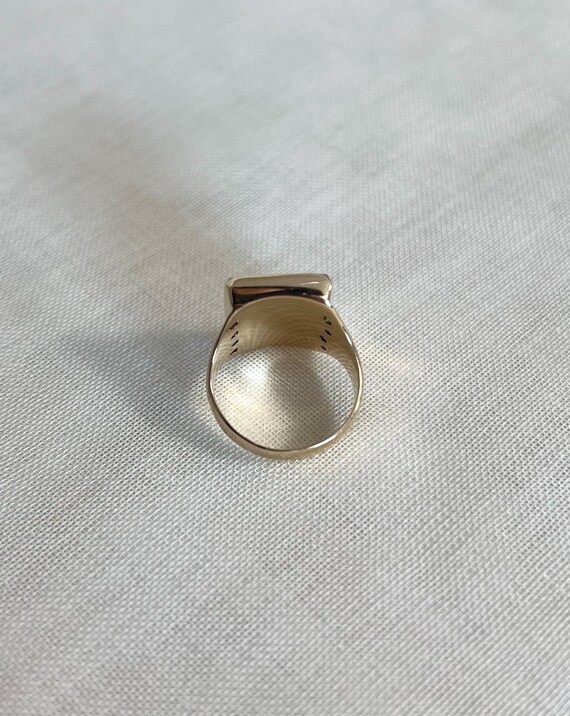 Vintage Rectangular Onyx Panel & Diamond Set 9ct … - image 7