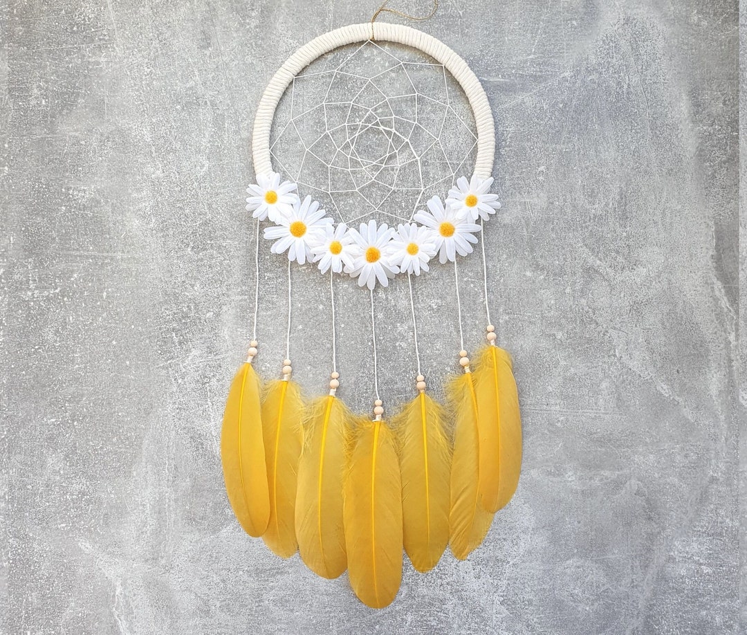 Daisy Dream Catcher Flower Dream Catcher Daisy Nursery Etsy