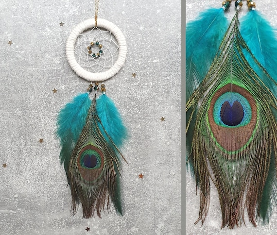 Peacock Dream Catcher, Dreamcatchers for Car, Boho Car Accessories, Auto  Zubehör, Rear View Mirror Charm, Native American Dream Catcher 