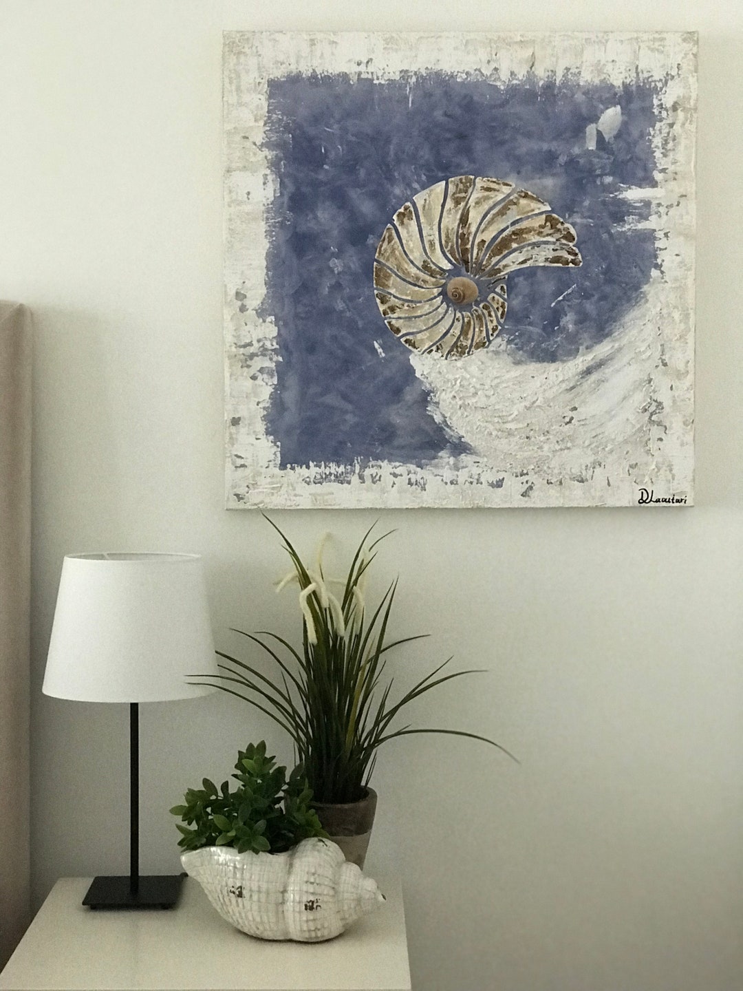 Seashell Coastal Wall Art Framed Coastal Art Work Beach Etsy