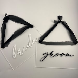 Wedding Chair Signs, Reception Chair Signs, Bride/Groom Signs, Mr/Mrs Signs