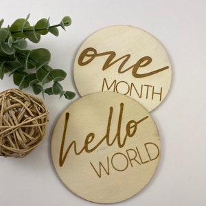 Baby Monthly Milestone, Wooden, Engraved, Baby Birth Announcement, Baby Photo Prop, Monthly Photo Prop