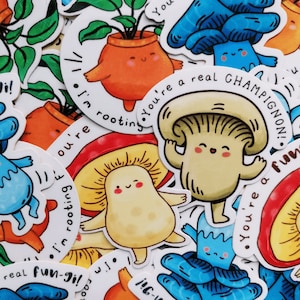 Positive Pflanzen Sticker Pack - Natur Puns - Pilze - Cottage Core