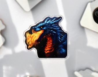 Dragon acrylic pin - fantasy bookish inspired