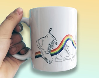 Pride boots mug - Rainbow boots