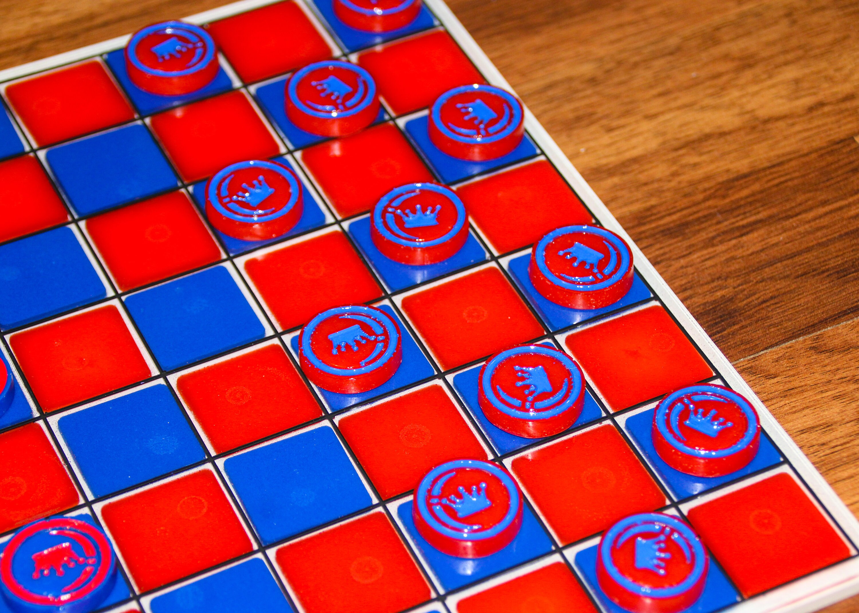 Red and Blue Complete Checkers Set - Etsy