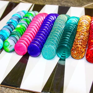 2,5 cm backgammonpjäser, specialdesignade, set om 32