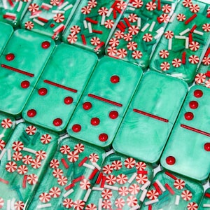 Green Peppermint Dominoes, Double Six set of 28