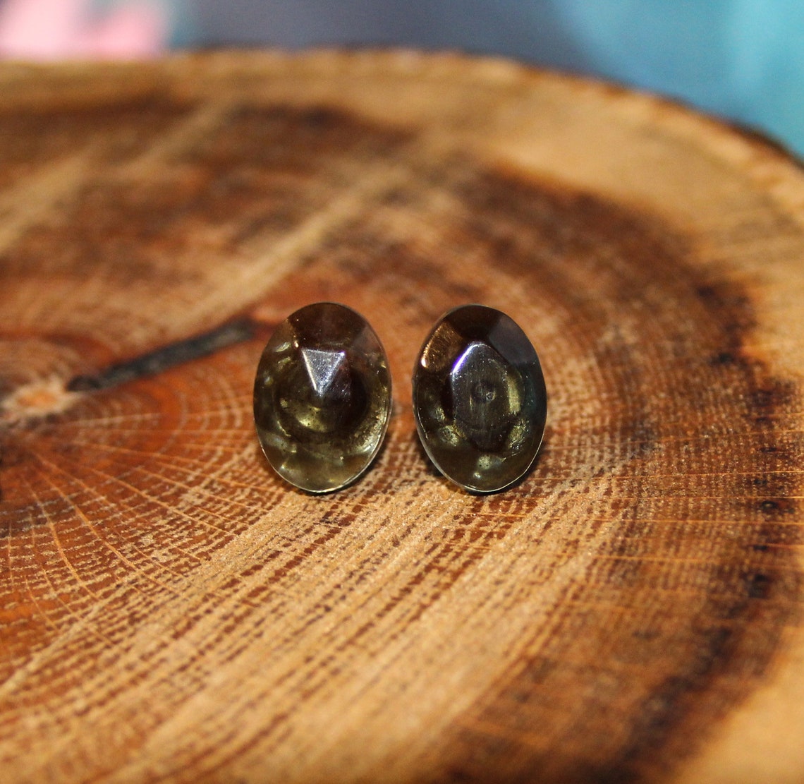 Black Stud Earrings Set of 3 Etsy