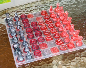 Vollständiges Schach- & Dame-Set, CUSTOM