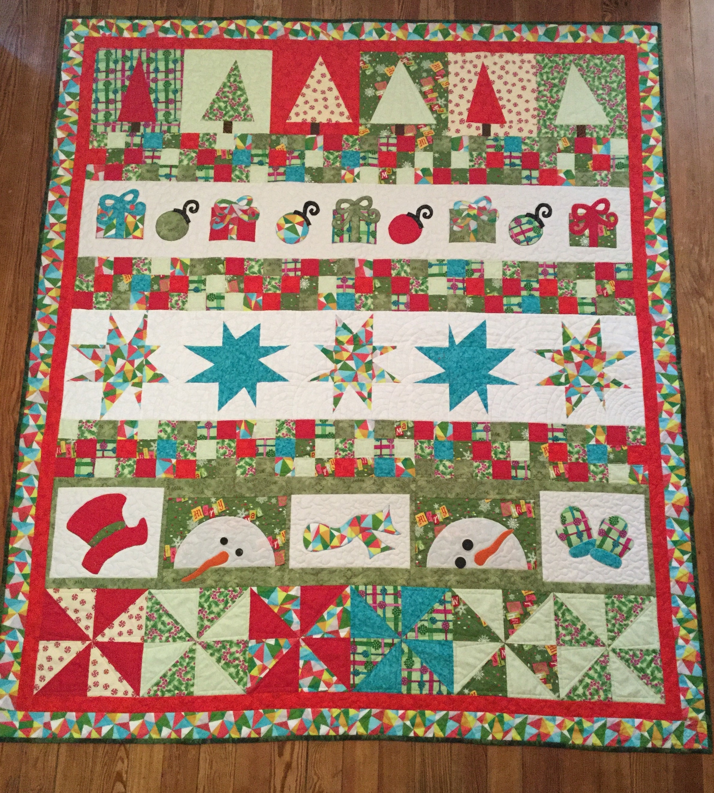 Wonky Stars Christmas Row Quilt Etsy