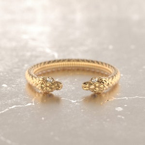 Double Snake Ring,Antique Snake Ring,Wiccan Ring,Wicca Ring,Snake Ring 14k Gold,Adjustable Snake Ring,Bohemian Goth