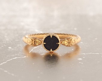 Double Snake Ring,Antique Snake Ring,Wiccan Ring,Witches Ring,Snake Ring 14k Gold,Dainty Snake Ring,Gothic Wedding Ring,Snake Diamond Ring