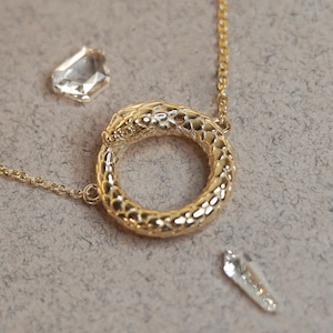Ouroboros Necklace,Snake Pendant Gold,Wicca Necklace,Ouroboros Pendant,Wicca Pendant,Witchy Necklace image 1