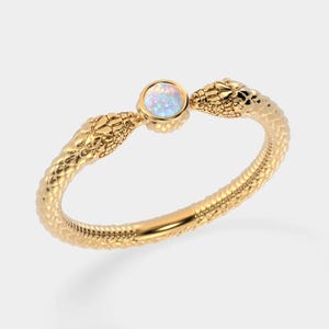 Wiccan Ring, Witches Ring, 14k Gold Snake Ring, Dainty Snake Ring, Gothic Wedding Ring