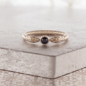 Wicca-ring, Wicca-ring, Häxband, Häxring, Herrormring, 14k guldormring, Boho Goth, Ormförlovningsring bild 5