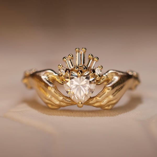 Claddagh Ring Frauen,Claddagh Hochzeit Ring,Herz Versprechen Ring,Irischer Ring Frauen,Alternative Verlobungsring,Wicca Ring