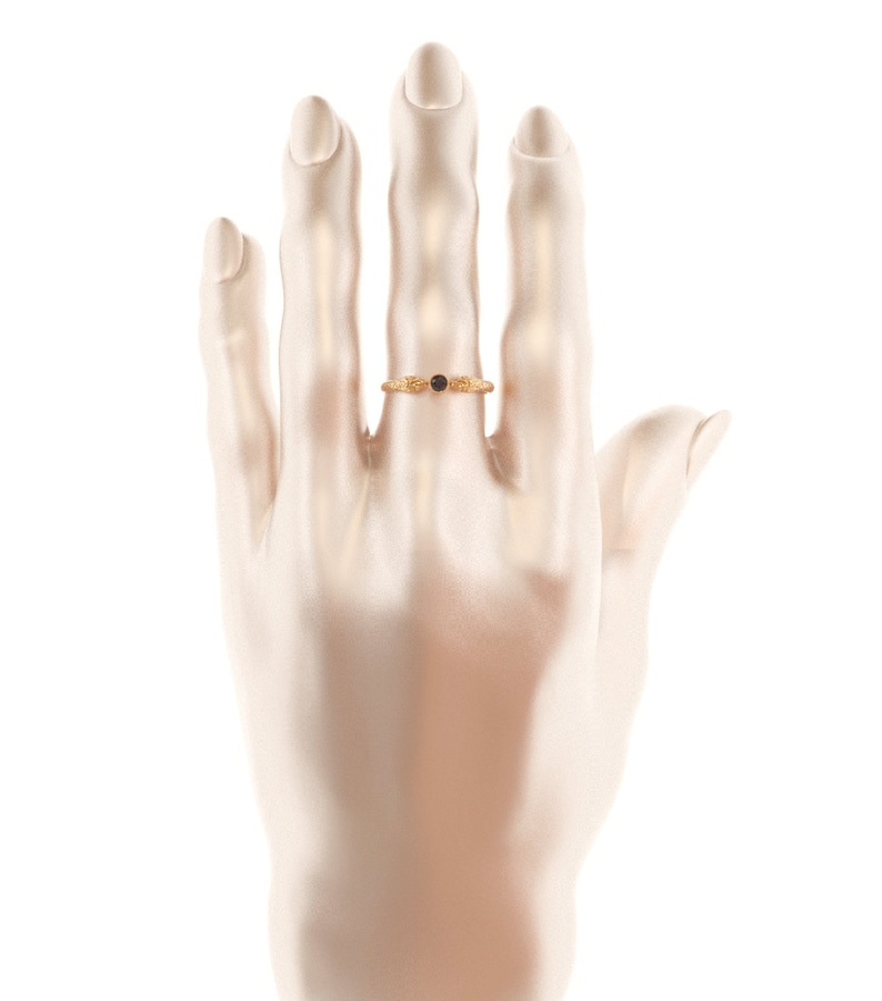 Wicca-ring, Wicca-ring, Häxband, Häxring, Herrormring, 14k guldormring, Boho Goth, Ormförlovningsring bild 3