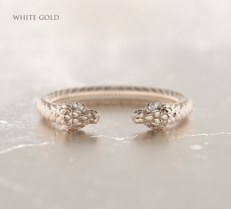 Dubbel ormring, antik ormring, wiccaring, wiccaring, ormring 14k guld, justerbar ormring, boho goth bild 4