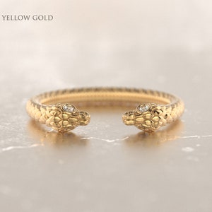 Dubbel ormring, antik ormring, wiccaring, wiccaring, ormring 14k guld, justerbar ormring, boho goth bild 6