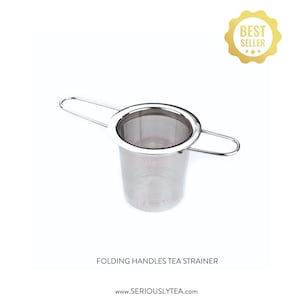 NEW! Folding Handles Tea Strainer | Stainless Steel | Fine Mesh | No-Rust | Loose Leaf Tea | Easy Clean | Tea Pot or Cup | FREE SHIPPNG