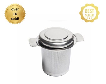 PERFECT Tea Strainer + Lid | Stainless Steel | Rustproof | Extra Fine Mesh | For Loose Leaf Tea in Mug or Tea Pot or Travel | Over 1K Sold!