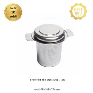 PERFECT Tea Strainer + Lid | Stainless Steel | Rustproof | Extra Fine Mesh | For Loose Leaf Tea in Mug or Tea Pot or Travel | Over 1K Sold!