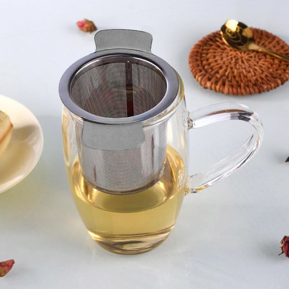 PERFECT Tea Strainer Lid Stainless Steel Rustproof Extra Fine Mesh for Loose  Leaf Tea in Mug or Tea Pot or Travel Hot Teaware 