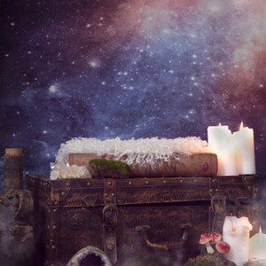 Newborn Digital Backdrop - Magical Suitcase