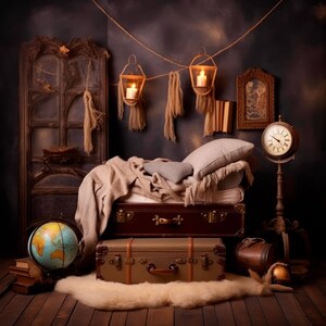 Newborn Digital Backdrop - Magical Dorm Room