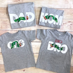 Very Hungry Caterpillar Birthday Shirt Matching Shirts First Birthday Shirt Boys Cake Smash Birthday Outfit Bodysuit T Shirt Personalized