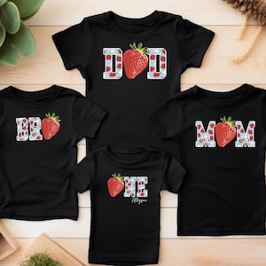 Berry First Birthday Matching Family Shirts: Strawberry Theme Party