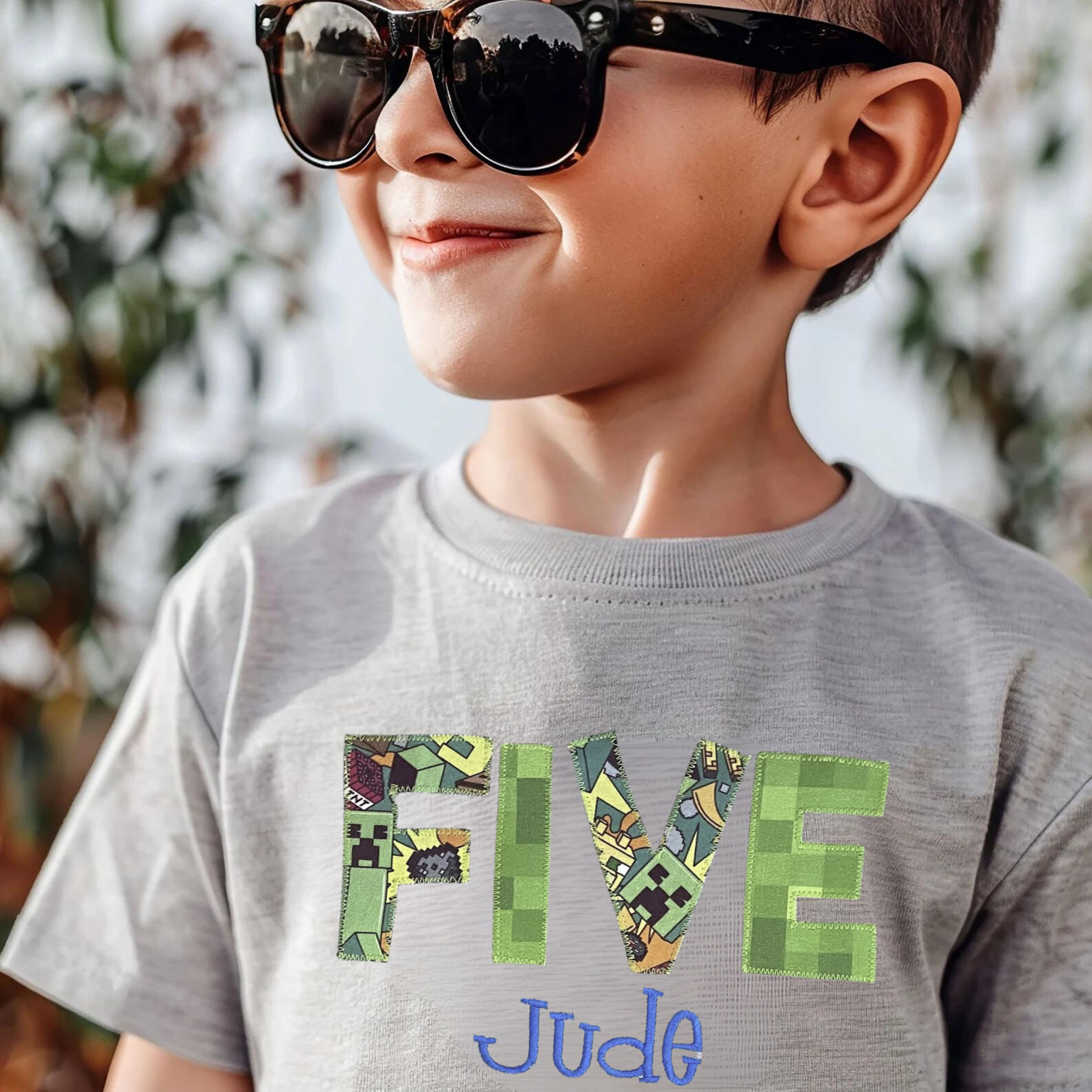 Minecraft Gamer Birthday Shirt - Embroidered Option