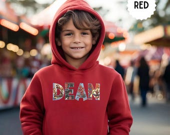 Superhero Hoodie, Custom Name Hoodie, Personalized Embroidered Sweatshirt, Name Sweater, Boys and Girls Gift