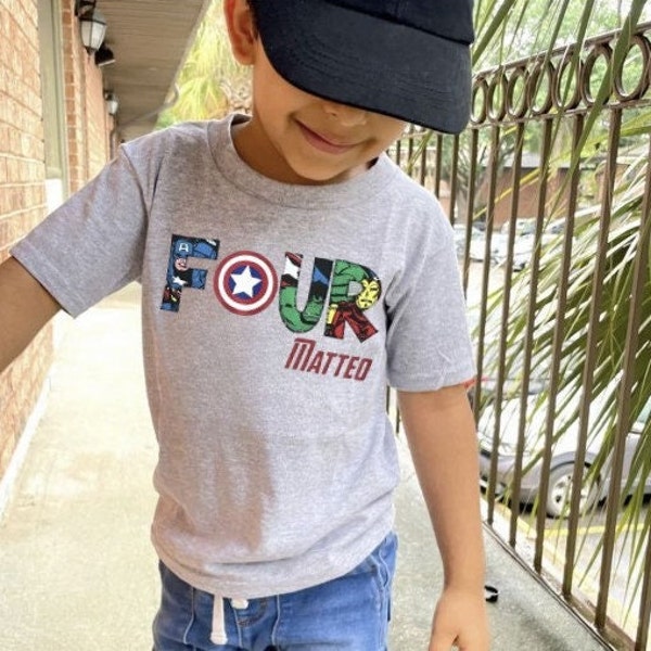 Superhero Birthday Shirt Captain America 4th Birthday Marvel Legends Birthday Shirt Superhero Birthday Shirt Avengers Birthday 4th Birthday