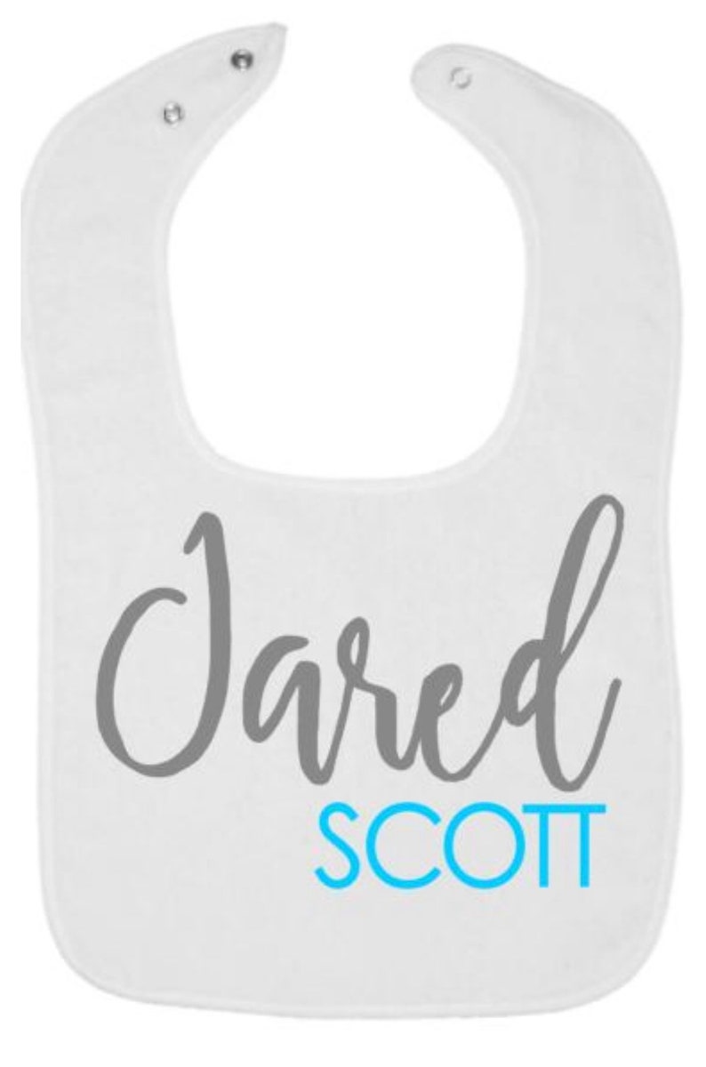 Newborn Baby Personalized Gift Toddler Cake Smash Bib Custom Terry Cloth Name Bib